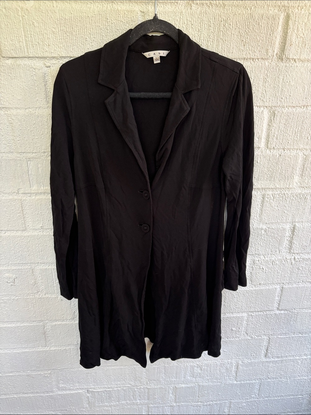 CAbi Black Longline Two-Button Blazer style 102 sz L